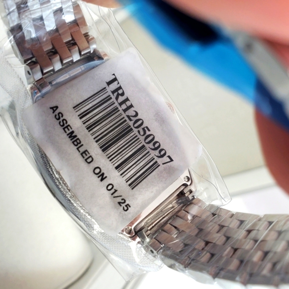 Michele Silver-Tone Watch with Blue Dial and Crystal Accents - Picture 12 of 13